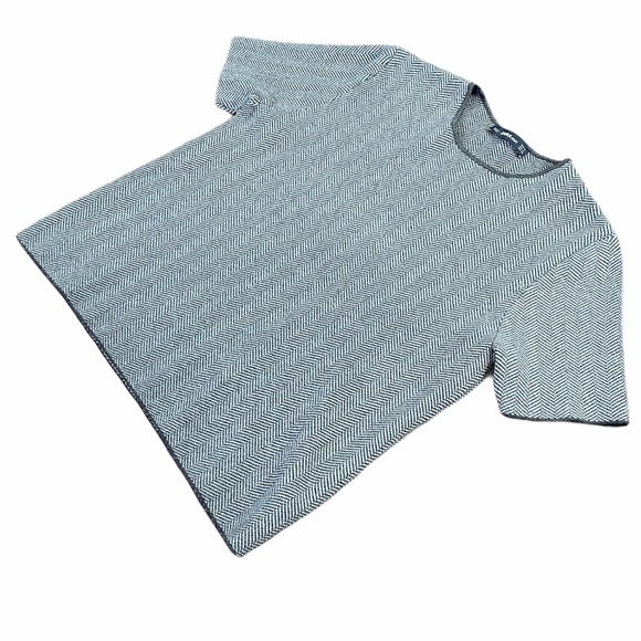 {Zara} knit zig zag top black short sleeve - Picture 3 of 4